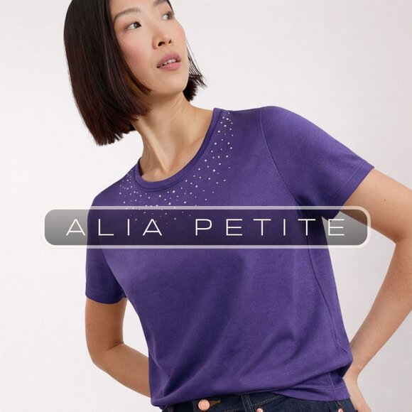 Alia Tops - 💜 Alia Petite Rhinestone Tee – Size SM-Bundle $ Save-Petite Perfection. ✨ #posh